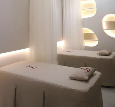 Calm treatment room with prepared beds